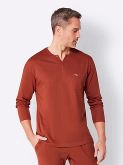 Witt Schlafanzug Schlafanzug-Shirt Braun/Rot/Orange/Dunkelrot