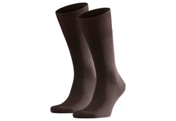 FALKE Kurzsocken Herren Socken 2er Pack Airport Dunkelbraun/Grau/Braun