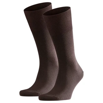 FALKE Kurzsocken Herren Socken 2er Pack Airport Dunkelbraun/Grau/Braun
