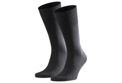 FALKE Kurzsocken Herren Socken 2er Pack Airport Dunkelgrau/Schwarz/Grau