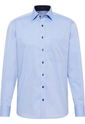 Eterna Langarmhemd COMFORT FIT NON IRON Hellblau/Blau
