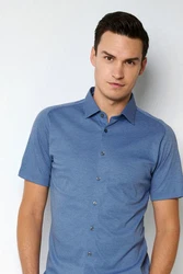 DESOTO Kurzarmhemd Hellblau/Blau/Grau