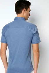 DESOTO Kurzarmhemd Hellblau/Blau/Grau