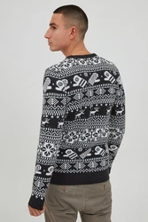 11 Project Norwegerpullover PRUwe Weiß/Schwarz/Braun/Hellblau/Creme
