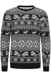 11 Project Norwegerpullover PRUwe Weiß/Schwarz/Braun/Hellblau/Creme