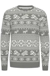 11 Project Norwegerpullover PRUwe Grau/Braun/Beige/Weiß