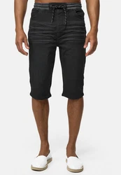 Indicode Herren Jeans Shorts Vasile Schwarz/Dunkelgrau