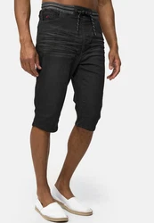 Indicode Herren Jeans Shorts Vasile Schwarz/Dunkelgrau