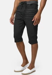 Indicode Herren Jeans Shorts Vasile Schwarz/Dunkelgrau