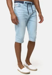 Indicode Herren Jeans Shorts Vasile Hellblau/Blau