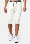 Indicode Herren Jeans Shorts Vasile Creme/Weiß