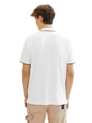 TOM TAILOR Poloshirt mit Logoprint Weiß/Beige/Khaki/Dunkelblau/Grau