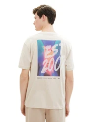 TOM TAILOR Denim T-Shirt mit Print Beige/Khaki/Braun