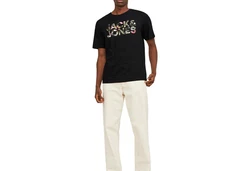 Jack & Jones T-Shirt JJEJEFF Regular-Fit Basic Schwarz
