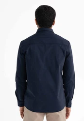MELA Langarmhemd Herren Twill Hemd ASHUTOSH Dunkelblau/Hellblau/Beige/Rot