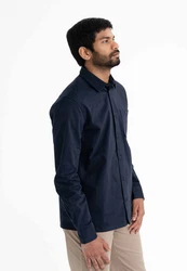 MELA Langarmhemd Herren Twill Hemd ASHUTOSH Dunkelblau/Hellblau/Beige/Rot