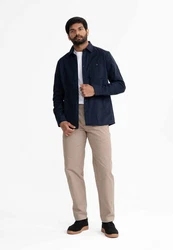 MELA Langarmhemd Herren Twill Hemd ASHUTOSH Dunkelblau/Hellblau/Beige/Rot