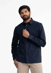 MELA Langarmhemd Herren Twill Hemd ASHUTOSH Dunkelblau/Hellblau/Beige/Rot