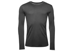 Kaipara Merino Sportswear Langarmshirt Herren Slimfit Dunkelgrau/Grau
