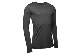 Kaipara Merino Sportswear Langarmshirt Herren Slimfit Dunkelgrau/Grau