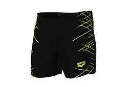 Arena Badehose Straight Lines Mid Jammer Gelb