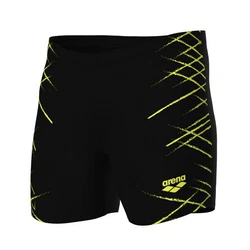 Arena Badehose Straight Lines Mid Jammer Gelb