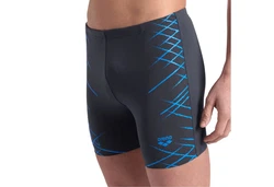 Arena Badehose Straight Lines Mid Jammer Dunkelblau/Blau/Hellblau/Grau