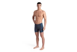 Arena Badehose Straight Lines Mid Jammer Dunkelblau/Blau/Hellblau/Grau