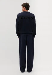 Studio Seidensticker Sweatshirt Langarm Rundhals Dunkelblau/Hellblau