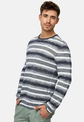 Indicode Strickpullover INManfred Grau/Dunkelgrau/Hellgrau