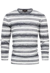 Indicode Strickpullover INManfred Grau/Dunkelgrau/Hellgrau