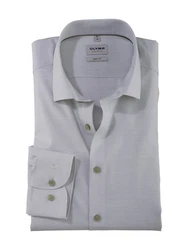 OLYMP Langarmhemd Level Five body fit Weiß/Grau/Khaki