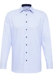 Eterna Langarmhemd MODERN FIT NON IRON Hellblau