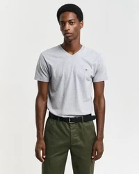 GANT T-Shirt V-Neck Slim Fit SLIM SHIELD V-NECK T-SHIRT Grau