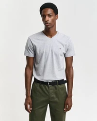 GANT T-Shirt V-Neck Slim Fit SLIM SHIELD V-NECK T-SHIRT Grau