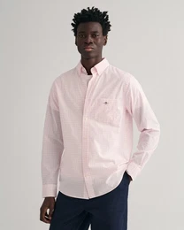 Langarmhemd REG POPLIN GINGHAM SHIRT mit Logostickerei auf der Brust