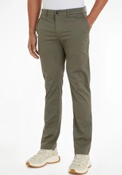 Tommy Hilfiger Chinohose CHINO DENTON PRINTED STRUCTURE Khaki/Dunkelgrün