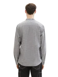 TOM TAILOR Shirt Hemd Hellgrau/Grau/Schwarz