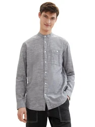 TOM TAILOR Shirt Hemd Hellgrau/Grau/Schwarz