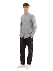 TOM TAILOR Shirt Hemd Hellgrau/Grau/Schwarz