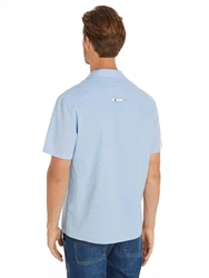 Tommy Jeans Hemd TJM LINEN BLEND CAMP SHIRT EXT Hellblau/Blau