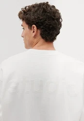 Studio Seidensticker Sweatshirt Langarm Rundhals Weiß/Creme/Grün