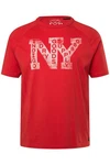 JP1880 T-Shirt Raglan-Halbarm Brust-Print Rundhals Rosa/Rot/Dunkelrot