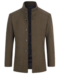 Allthemen Kurzmantel mit abnehmbarer Weste Dunkelgrün/Khaki/Braun/Grau