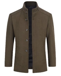 Allthemen Kurzmantel mit abnehmbarer Weste Dunkelgrün/Khaki/Braun/Grau