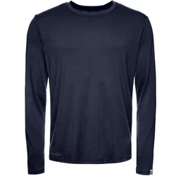 Kaipara Merino Sportswear Langarmshirt Merino Longsleeve Herren Regularfit Dunkelblau/Blau