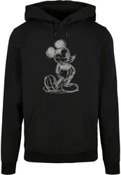 ABSOLUTE CULT Kapuzensweatshirt Herren Mickey Mouse - Sketch Kick Schwarz/Grau/Beige