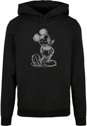 ABSOLUTE CULT Kapuzensweatshirt Herren Mickey Mouse - Sketch Kick Schwarz/Grau/Beige