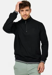 Indicode Strickpullover INNate Schwarz/Dunkelgrau