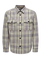 ONLY & SONS Langarmhemd Milo Lila/Grau/Dunkelblau/Beige/Hellgrau